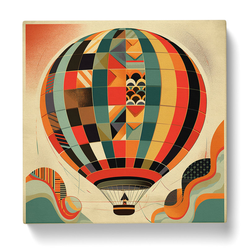 Hot Air Balloon Constructivism - Wrapped Canvas