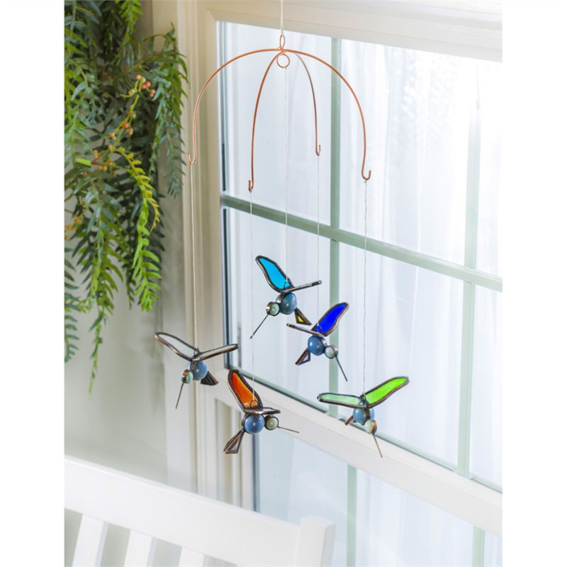 Art de jardin colibri en vitrail