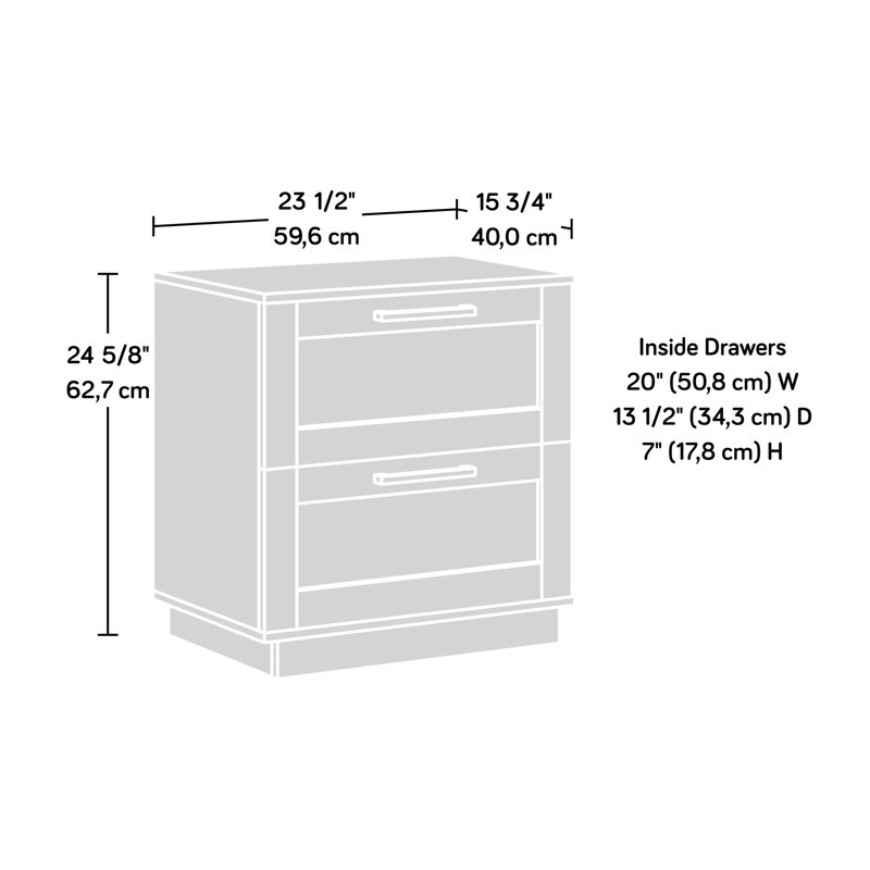 Raven Oak 2-Drawer Rattan Nightstand