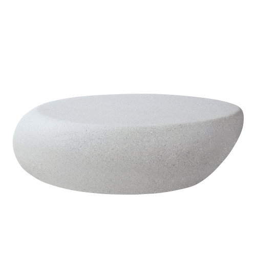 Table basse 43,31 pouces irrégulière en fibre de verre sans assemblage requis pour le salon
