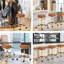 Tabouret ajustable brun doré