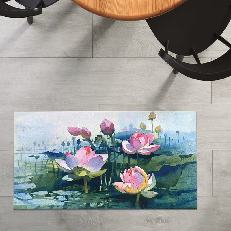 Vibrant Abstract Printed Rug in Non-Woven Soft Material with Striking Geometric Design for Stylish Indoor Home Decor