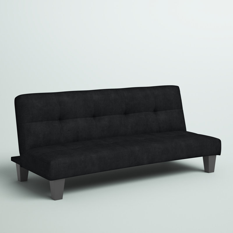 Upholstered Sofa, 68W x 31.5D x 28.5"H / SF BED: 67W x 38D x 7.5"H, Black, Microsuede