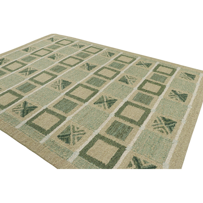 Scandinavian Wool Geometric Area Rug, Rectangle 10' x 14'