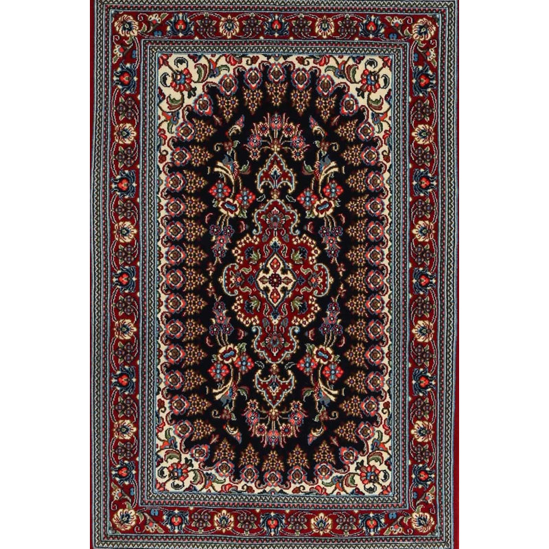 Tapis de zone noire en laine touffeté à la main Bentonville