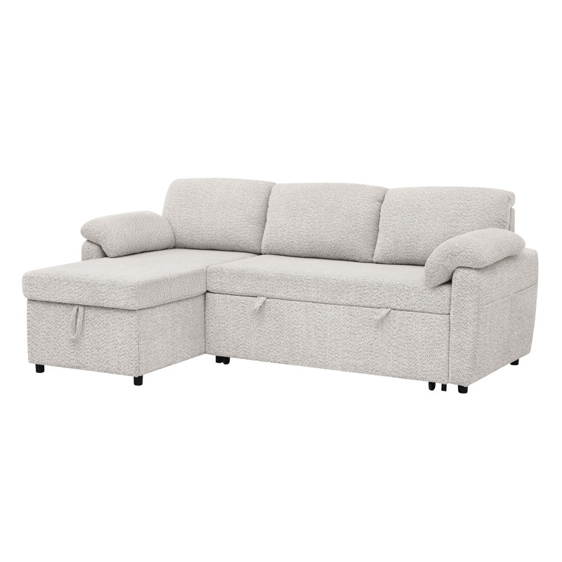Canapé-lit convertible 3 en 1 avec rangement, Polyester gris clair