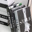 Ensemble de 11 livres décoratifs en noir et blanc, faux livres à couverture rigide