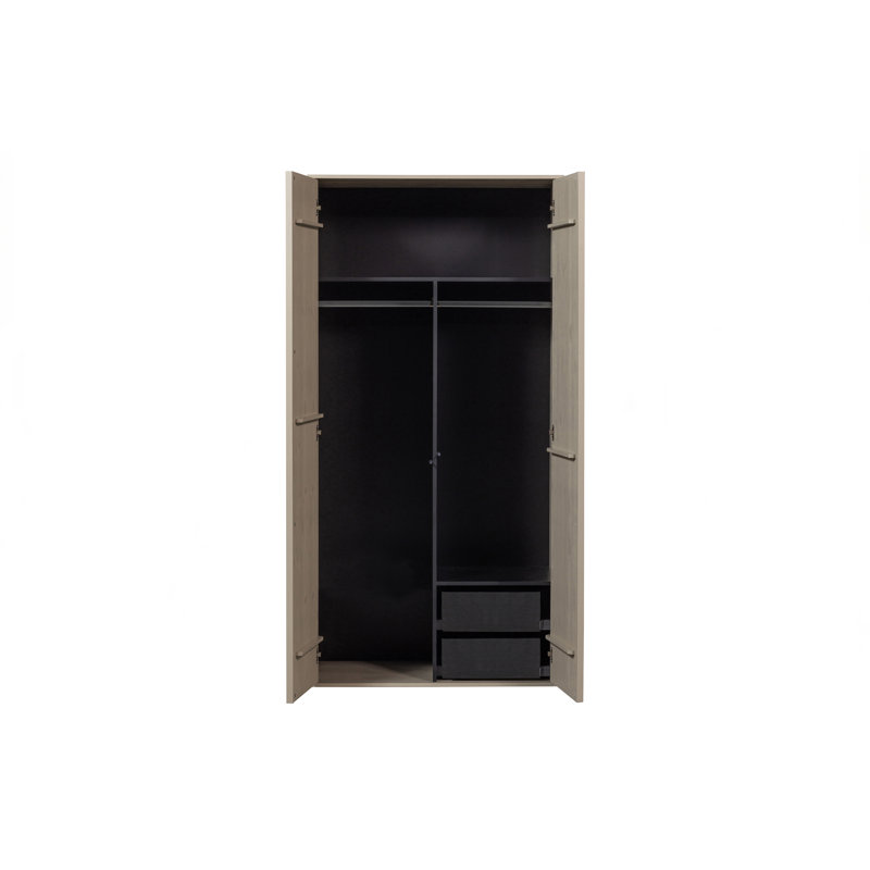 2 Door Wardrobe, 200 cm H x 100 cm W x 58 cm D