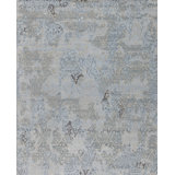 Paradise Handmade Silk and Wool Floral Area Rug