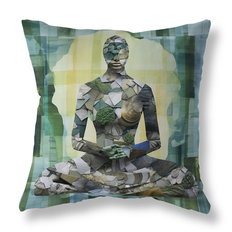 Coussin décoratif géométrique intérieur / extérieur réversible, H 16 po x l 16 po