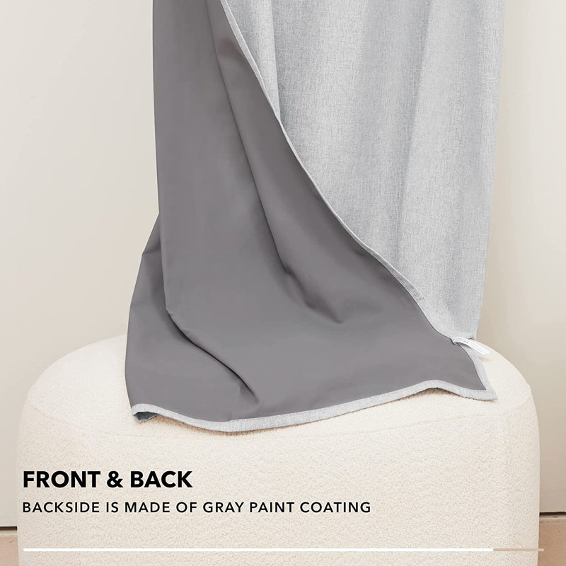 Alhamdi Blackout Curtain Pair, 132cm Width x 229cm Drop, Light Grey