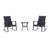 3 Pieces Rocking Chair Table Set Wicker Bistro Set with Coffee Table-22244968
