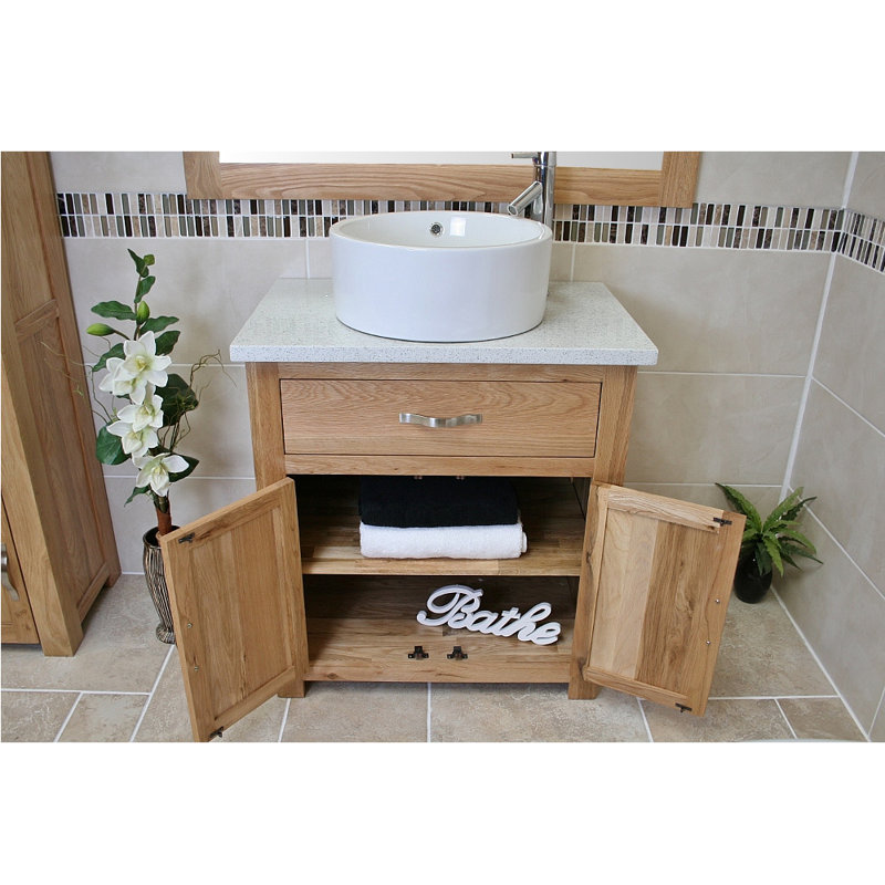 Ciera 751 mm Freestanding Single Vanity with Vessel Ceramic Basin, White