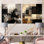 «Black Mid Century Fusion I», ensemble d'art mural en verre abstrait Mid-Century