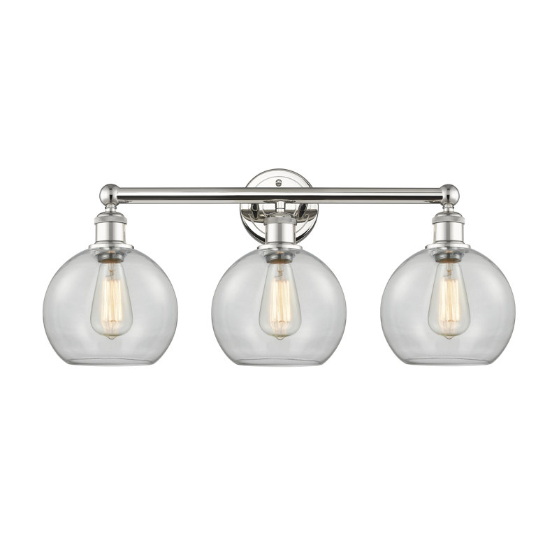 Ellington 3 - Light Dimmable Vanity Light, Clear, Polished Nickel
