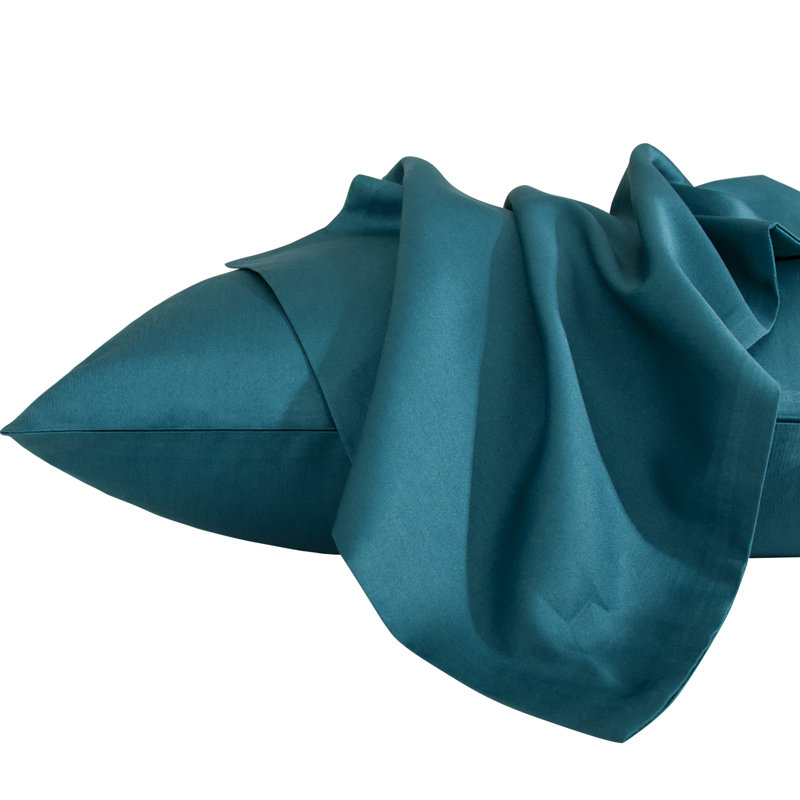 Egyptian-Quality Cotton Bed Pillowcases, 500 Thread Count Cotton Sateen Pillowcases with Envelope Closure - NTBAY, Slate Blue