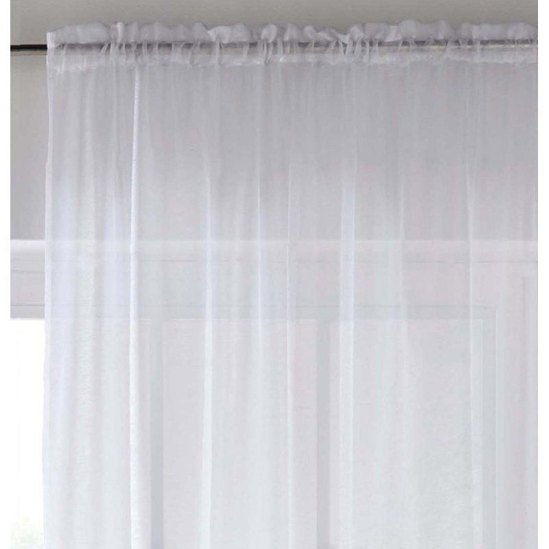 Roiann Sheer Curtain Pair, White, 140cm Width x 122cm Drop
