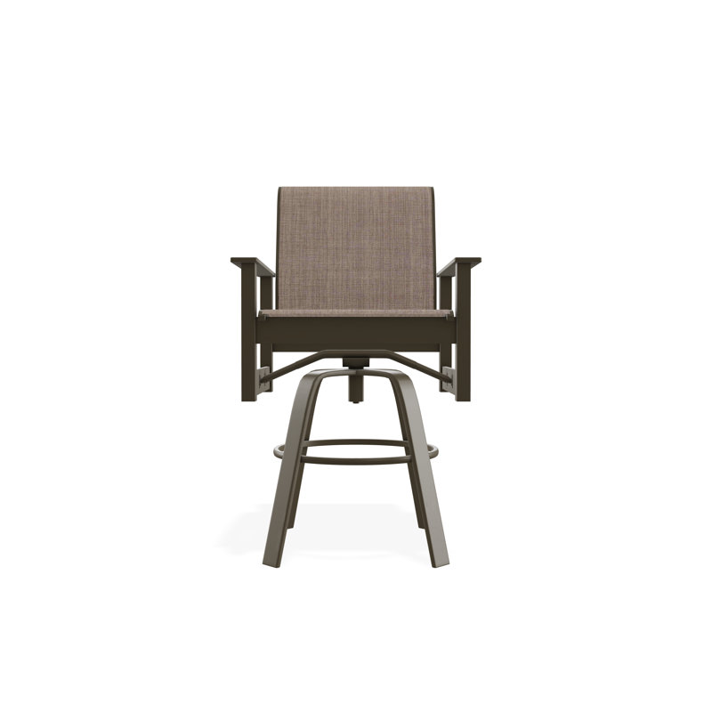 Fauteuil pivotant à hauteur de barre en polymère de qualité marine Leeward Sling, Bois de plage, Fenouil Augustine
