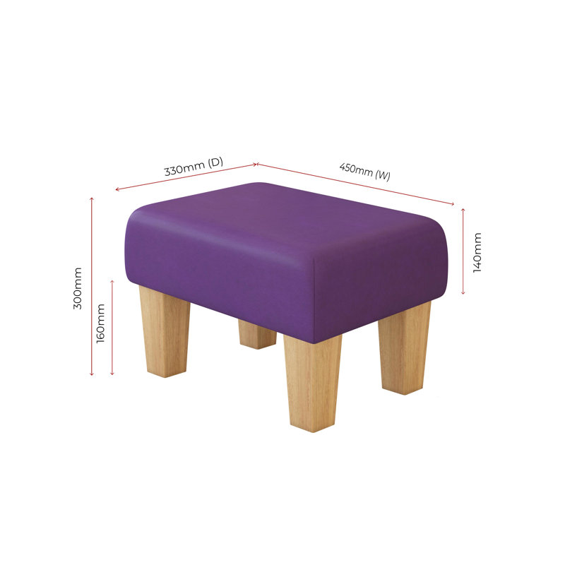 Acierno Mahogany Wood Contemporary Leg - Faux Leather, Blackcurrant Purple, Natural