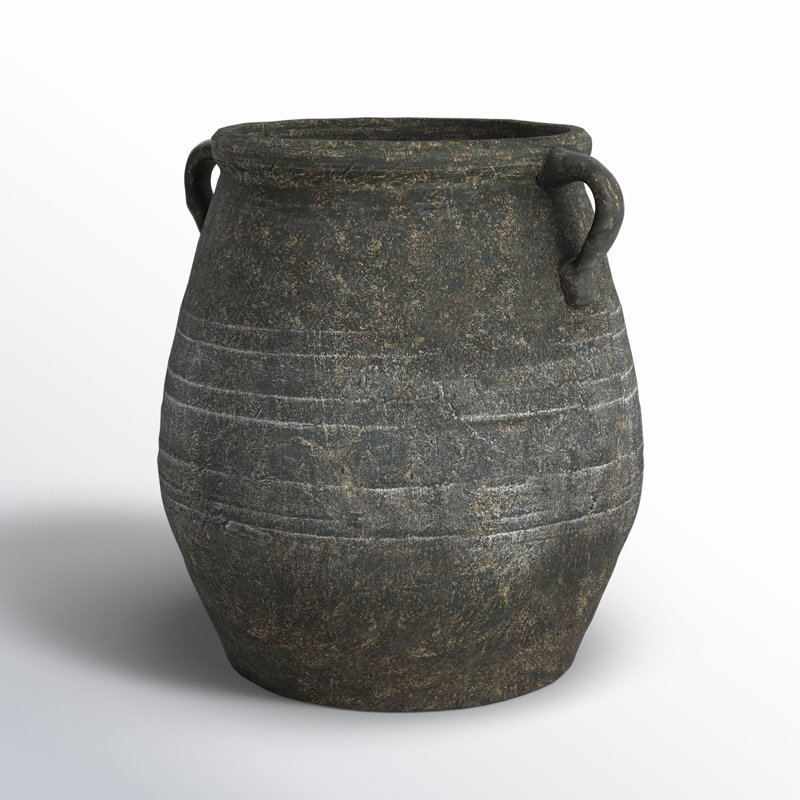 Nonie 13.75'' Terracotta Table Vase, Black
