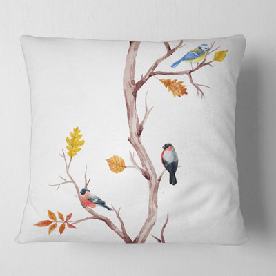 Housse et insert de coussin carré Little Birds on the Tree Branches IV