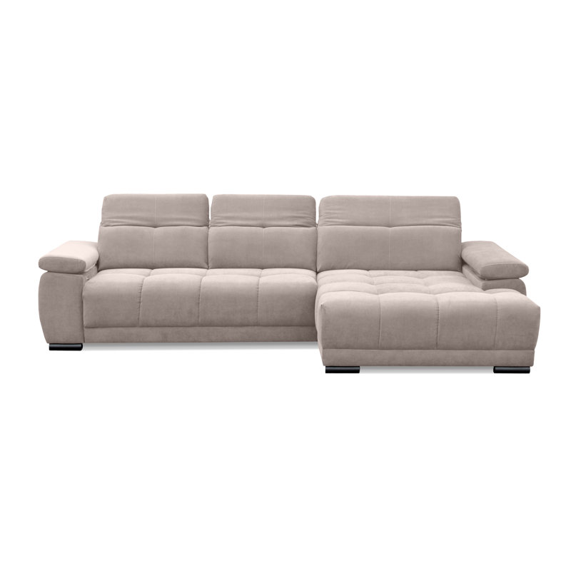 Jafiya 4 Seater Velvet Sofa Bed, Right Hand Facing, Taupe