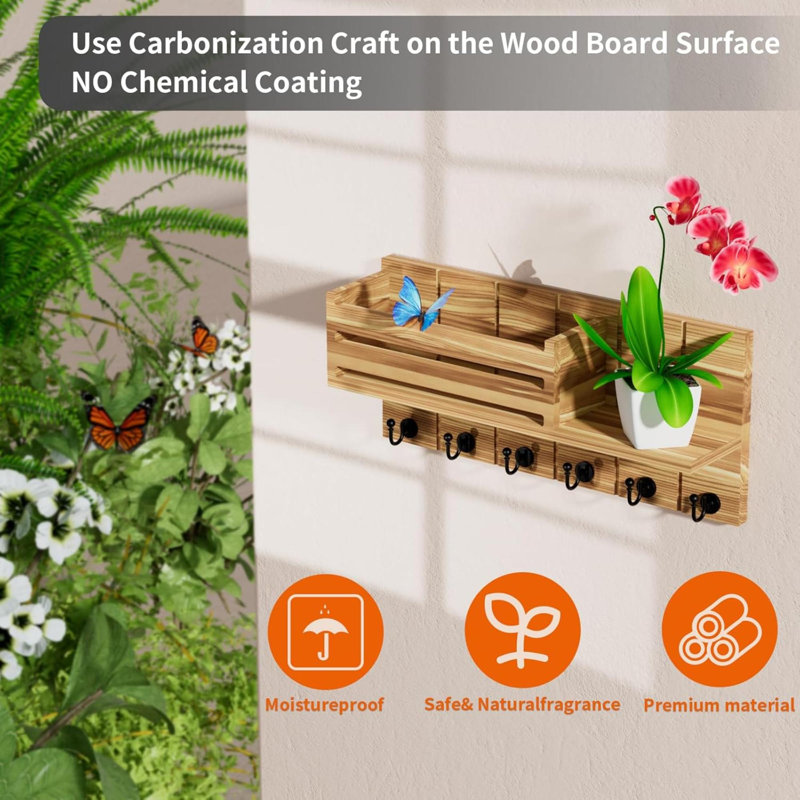 Wood Wall Organizer, Brown