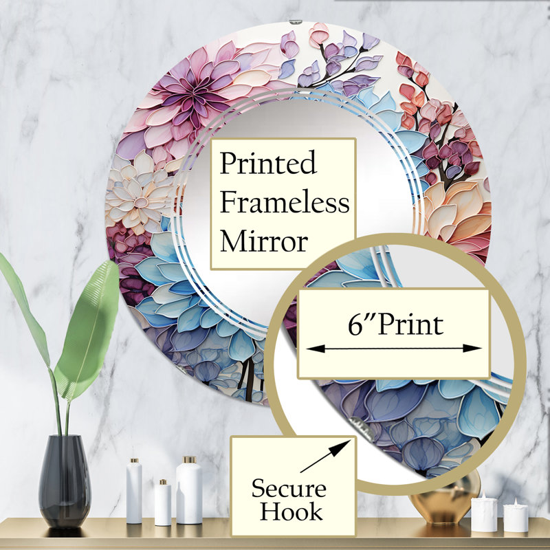 Portsea - Miroir mural moderne rond, 32 po x 32 po