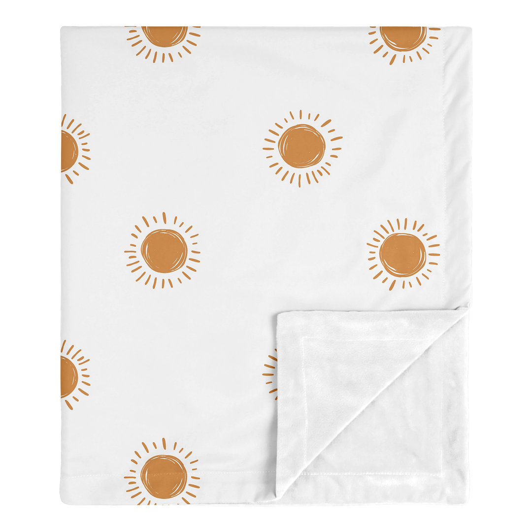 Boho Sun White and Pumpkin Security Baby Blanket by Sweet Jojo Designs Sweet Jojo Designs