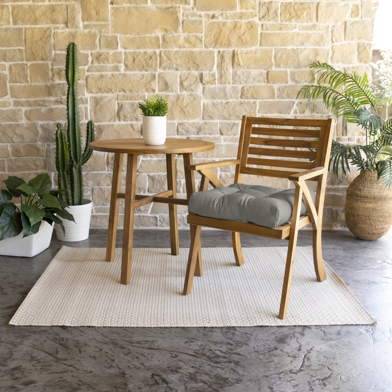 Tufted Outdoor Sunbrella Seat Cushion, 16" W, Canvas Charcoal Sunbrella® Canvas