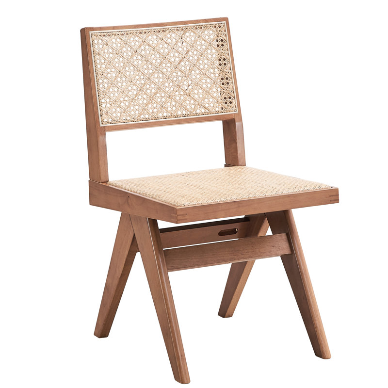 Le style Mid-Century de Casual Casual's comprend 2 chaises d'appoint au fini naturel avec une structure et des pieds de style rustique pour une atmosphère de salle à manger harmonieuse