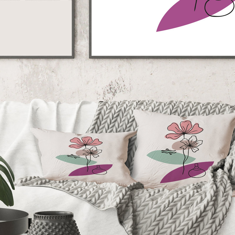 Housse de coussin rectangulaire avec insertions