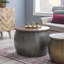 Table basse Synthia en métal martelé avec rangement et plateau en bois-1407037834-1407037837