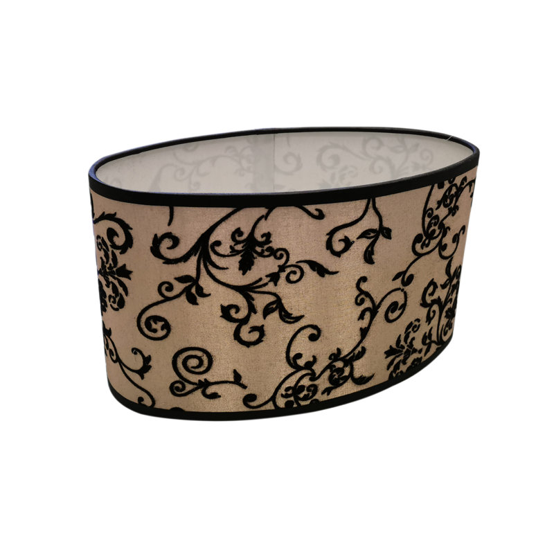 22cm H Cotton Oval Lamp Shade ( Screw On ), Light Cream