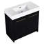 Bathroom Vanity With Resin Sink And Smooth Closing Door - 36 Inch Freestanding Black Chestnut 36" Cabinet Streamlined Unit-134678781