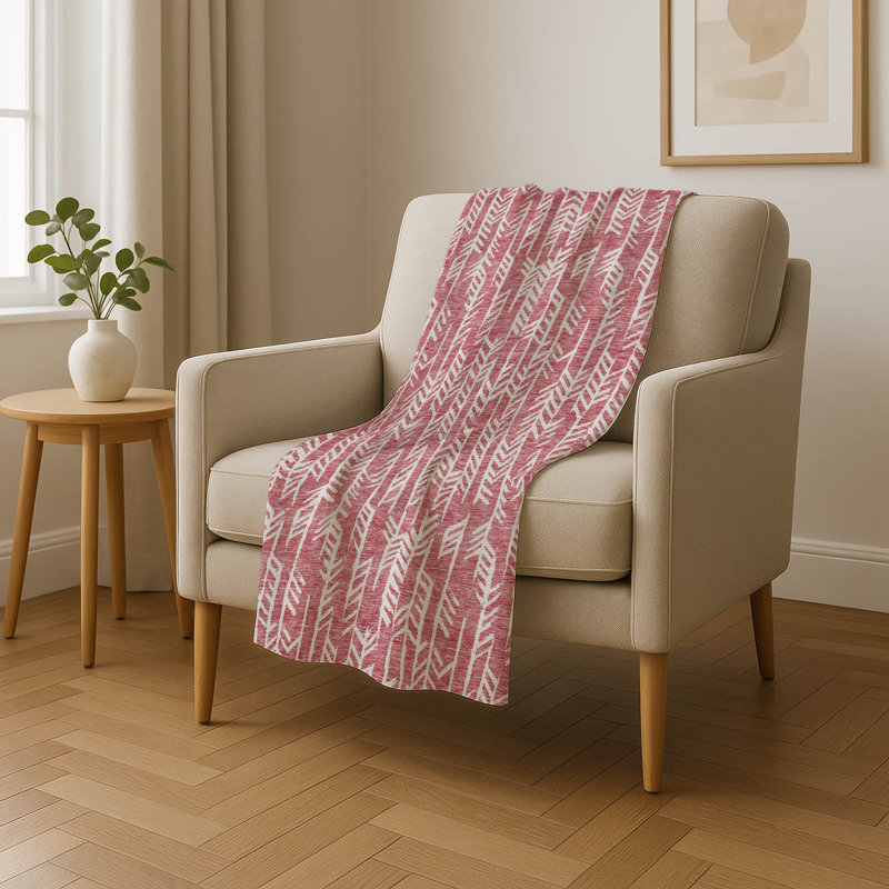 Jeté Sherpa ASB906, Chevrons, Rosé