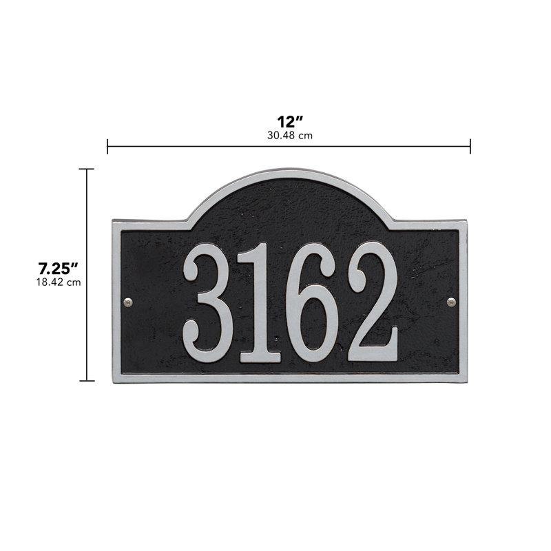 Fast and Easy 1-Line Wall Address Plaque, Yes, Black/Silver