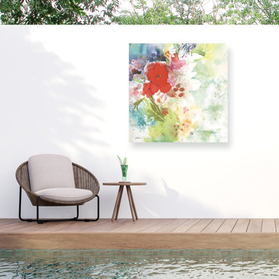 Toile d'extérieur Sheila Golden «Red Burst 2»