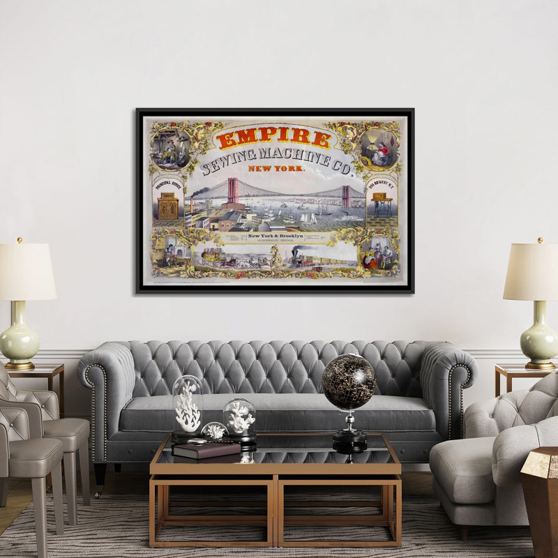 Collection Empire Sewing Machine Co. par Print - Imprimé, L 60 po x H 40 po, Toile avec cadre noir, Pas de tapis