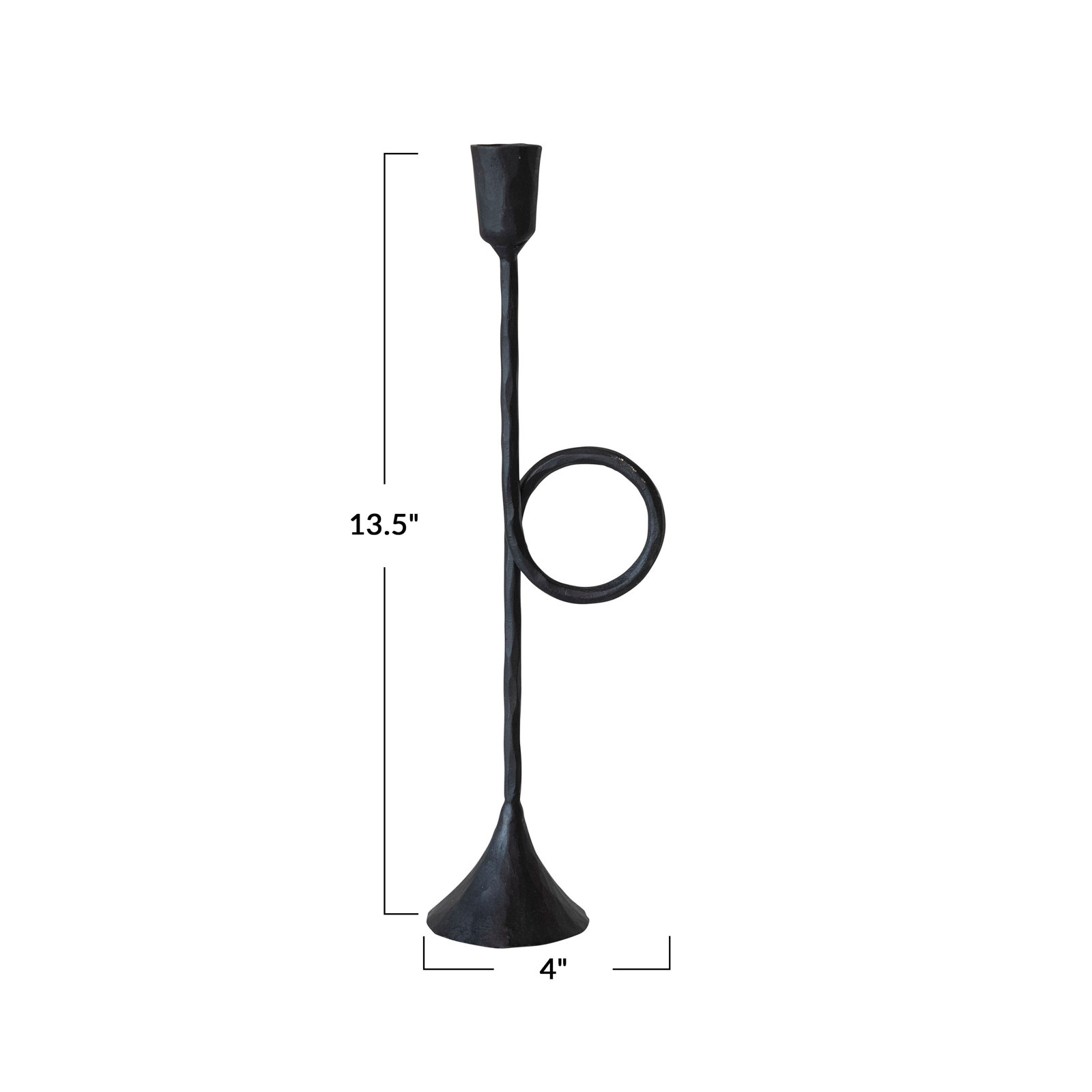 Truly Candlestick Holder, 13.5" H x 4" W x 2.75" D
