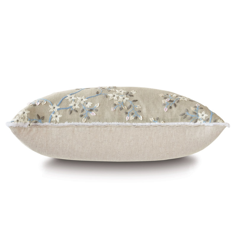 Housse et insert de coussin décoratif en lin Amberlynn, Brun / beige, H 13 po x l 22 po