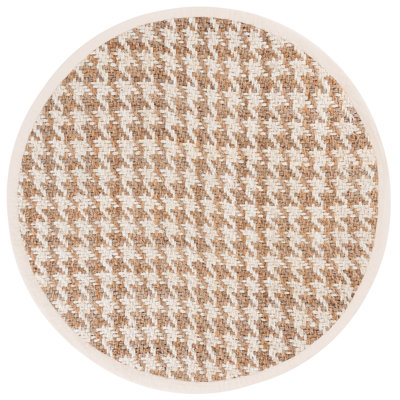 Natural Fiber Handwoven Jute Houndstooth Rug