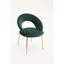 Chaise de salle à manger moderne en velours avec rembourrage en mousse et assise en métal doré-36144930
