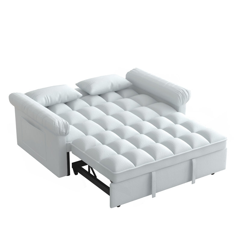 Canapé-lit polyvalent avec dossier réglable et fonction escamotable pour toutes les occasions, Gris