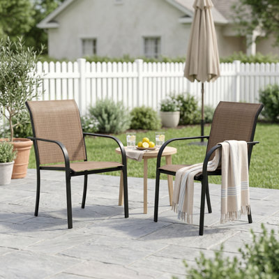 Outdoor Stackable Textilene Patio Dining Chairs