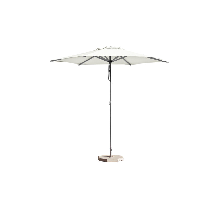 Swift 8' Round Telescopic Umbrella, Natural, Cement