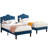 Upholstered Adjustable Headboard Twin Size Bed Set of 2-1141576610