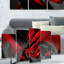 «Red / Black Mixer», ensemble de 5 impressions sur impression murale en métal