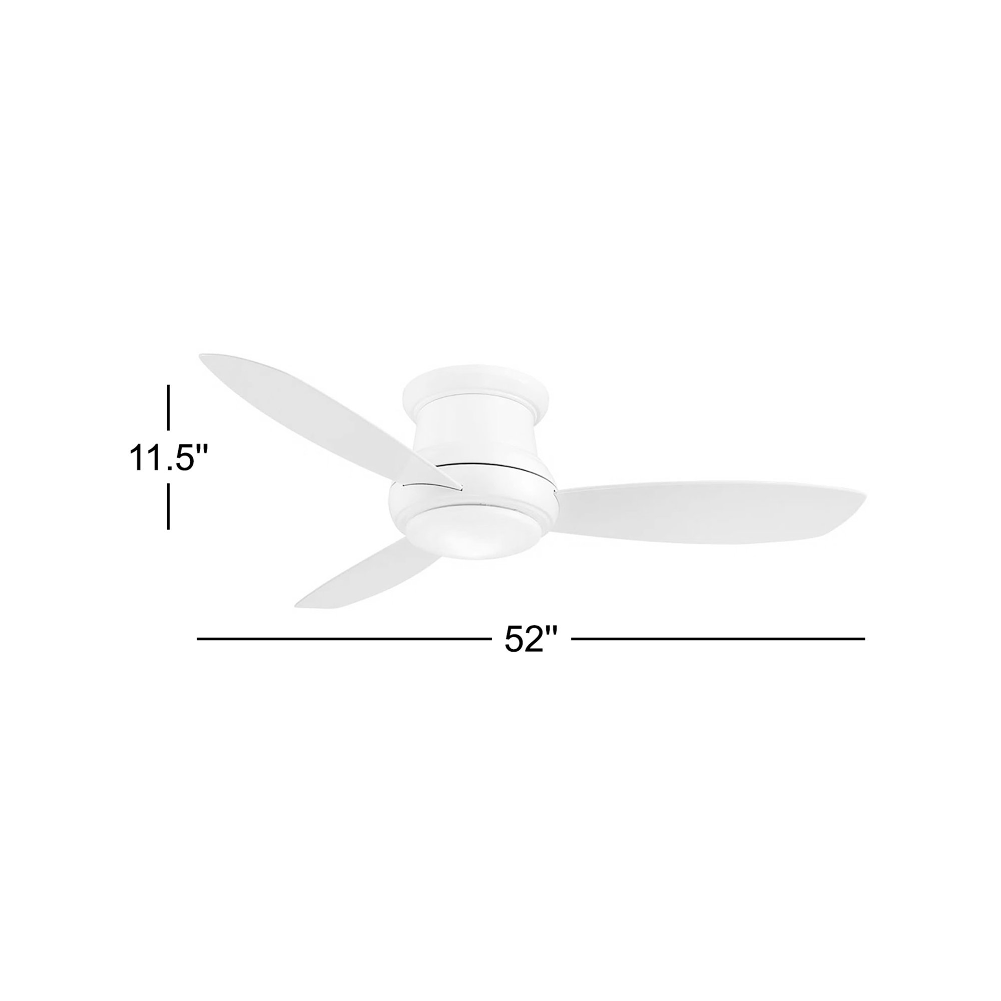 52" Concept II 3 - Blade LED Propeller Ceiling Fan with Remote Control and Light Kit Included, LED, White