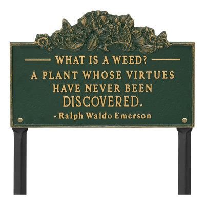 What is a Weed Garden Lawn Plaque
